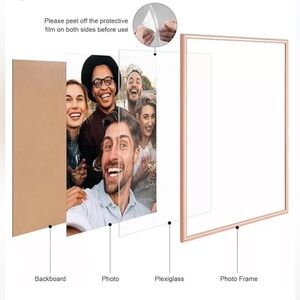 Anozie 16x20 Picture Frame Rose, 16 x 20 Picture Frames with HD Plexiglass